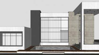 现代化建筑房子住宅SU模型下载_sketchup草图大师SKP模型