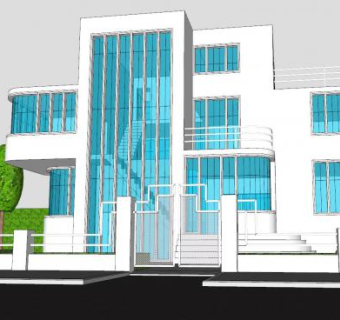 艺术装饰房子建筑SU模型下载_sketchup草图大师SKP模型