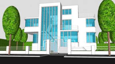 艺术装饰房子建筑SU模型下载_sketchup草图大师SKP模型