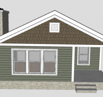 现代小房子后院小屋SU模型下载_sketchup草图大师SKP模型