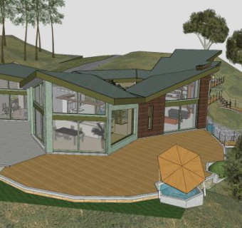 绿色住所房子建筑SU模型下载_sketchup草图大师SKP模型