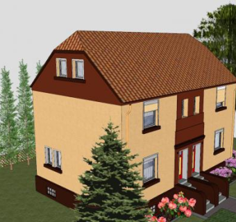 现代时尚房子建筑SU模型下载_sketchup草图大师SKP模型