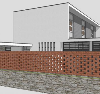 现代两层房子建筑SU模型下载_sketchup草图大师SKP模型