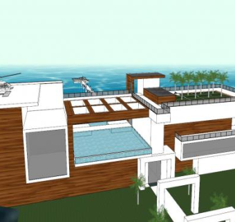 夏威夷度假建筑SU模型下载_sketchup草图大师SKP模型