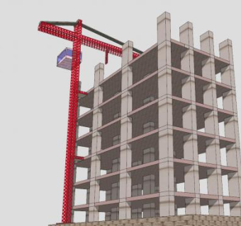 现代高层房子在建中SU模型下载_sketchup草图大师SKP模型