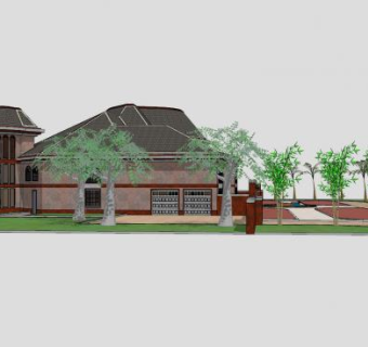 欧式风格房子大厦SU模型下载_sketchup草图大师SKP模型