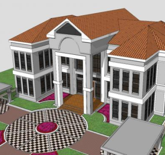 现代豪华住宅SU模型下载_sketchup草图大师SKP模型