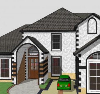 现代风格房子住宅SU模型下载_sketchup草图大师SKP模型