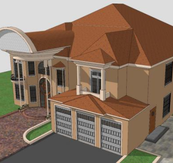 景观建筑房子住宅SU模型下载_sketchup草图大师SKP模型