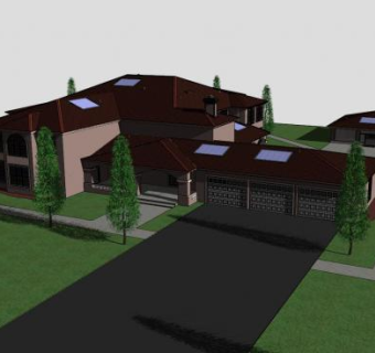 乡村房子建筑SU模型下载_sketchup草图大师SKP模型