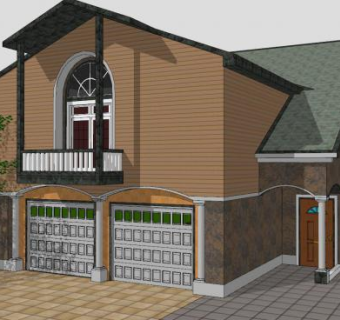 欧式双层房子SU模型下载_sketchup草图大师SKP模型