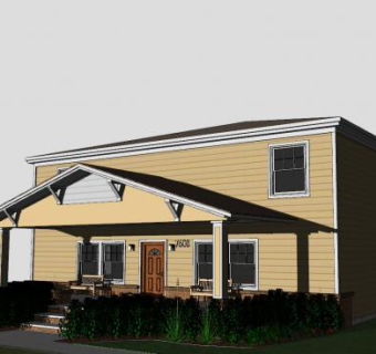 现代主义平房建筑SU模型下载_sketchup草图大师SKP模型