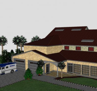 豪华房子双层建筑SU模型下载_sketchup草图大师SKP模型