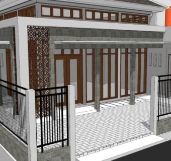 简欧白色建筑SU模型下载_sketchup草图大师SKP模型