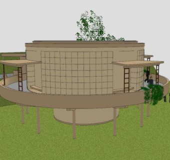 鸟舍动物园建筑SU模型下载_sketchup草图大师SKP模型