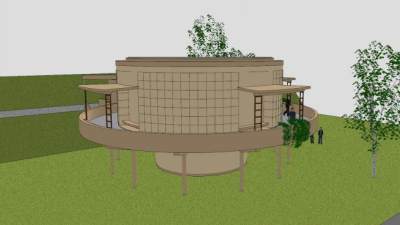 鸟舍动物园建筑SU模型下载_sketchup草图大师SKP模型