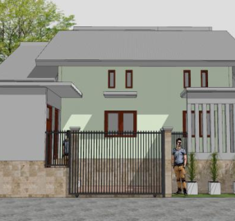 朴素房子建筑SU模型下载_sketchup草图大师SKP模型