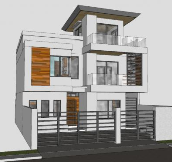 路易威利建筑住宅SU模型下载_sketchup草图大师SKP模型