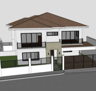 现代多层白色建筑SU模型下载_sketchup草图大师SKP模型