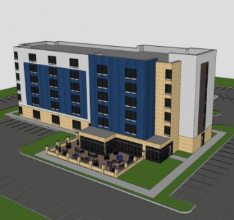 万豪酒店套房建筑SU模型下载_sketchup草图大师SKP模型