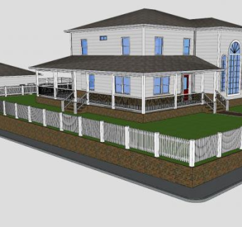 雷贝卡新房子建筑SU模型下载_sketchup草图大师SKP模型