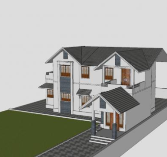 喀拉拉邦房子建筑SU模型下载_sketchup草图大师SKP模型