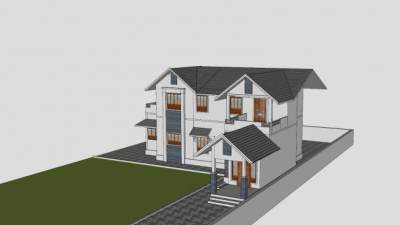 喀拉拉邦房子建筑SU模型下载_sketchup草图大师SKP模型