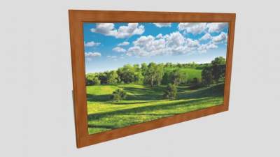 自然风景彩绘装饰画SU模型下载_sketchup草图大师SKP模型