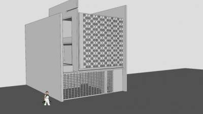 现代白色房子住宅SU模型下载_sketchup草图大师SKP模型