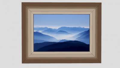 风景山摄影装饰画SU模型下载_sketchup草图大师SKP模型