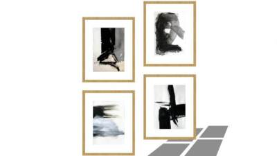 现代墨画装饰画系列SU模型下载_sketchup草图大师SKP模型