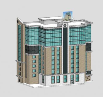 办公大楼高层建筑SU模型下载_sketchup草图大师SKP模型