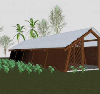 野外木屋房子SU模型下载_sketchup草图大师SKP模型