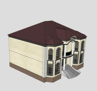 欧式低层住宅SU模型下载_sketchup草图大师SKP模型