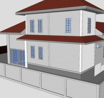 现代白色房子SU模型下载_sketchup草图大师SKP模型