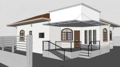 现代民居房建筑SU模型下载_sketchup草图大师SKP模型