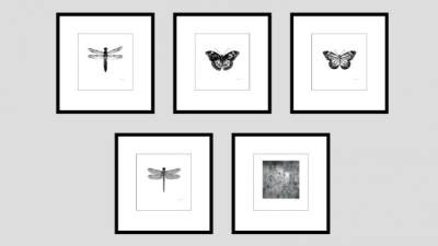 简约现代昆虫装饰画SU模型下载_sketchup草图大师SKP模型