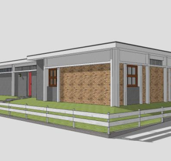 褪色房子建筑SU模型下载_sketchup草图大师SKP模型