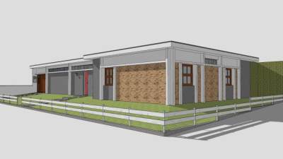 褪色房子建筑SU模型下载_sketchup草图大师SKP模型