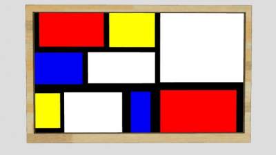 现代艺术挂画SU模型下载_sketchup草图大师SKP模型