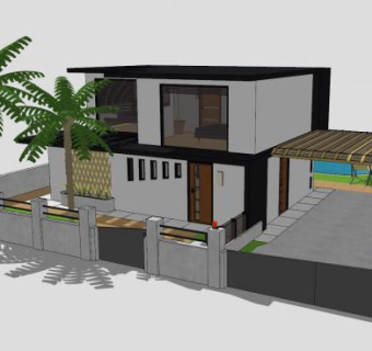 现代居民房建筑SU模型下载_sketchup草图大师SKP模型