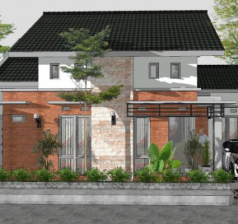 热带雨林房子建筑SU模型下载_sketchup草图大师SKP模型