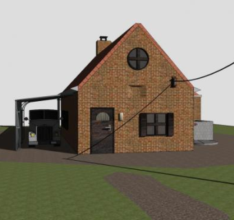 户外小房子SU模型下载_sketchup草图大师SKP模型