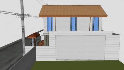 现代热带住宅建筑SU模型下载_sketchup草图大师SKP模型