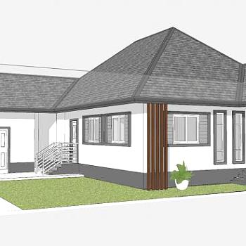 现代大型<em>平房</em>建筑SU模型下载_sketchup草图大师SKP模型