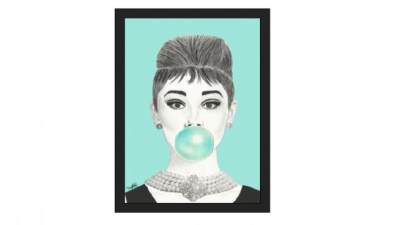 奥黛丽赫本肖像绘画挂画SU模型下载_sketchup草图大师SKP模型