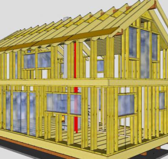 稻草场木屋建筑SU模型下载_sketchup草图大师SKP模型