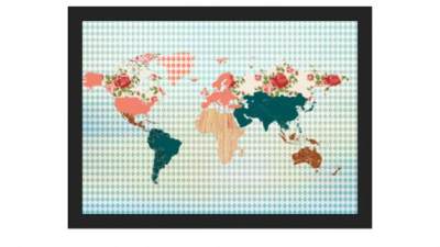 世界地图版型海报挂画SU模型下载_sketchup草图大师SKP模型