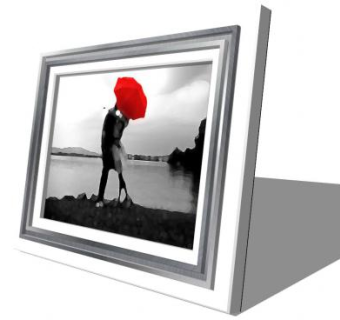 白灰色摆台照片相框SU模型下载_sketchup草图大师SKP模型