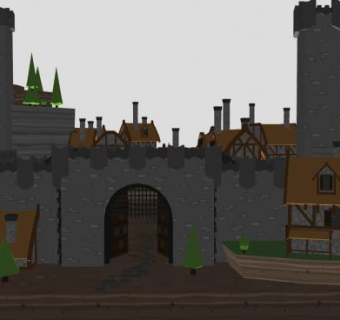 村庄房子建筑中心SU模型下载_sketchup草图大师SKP模型